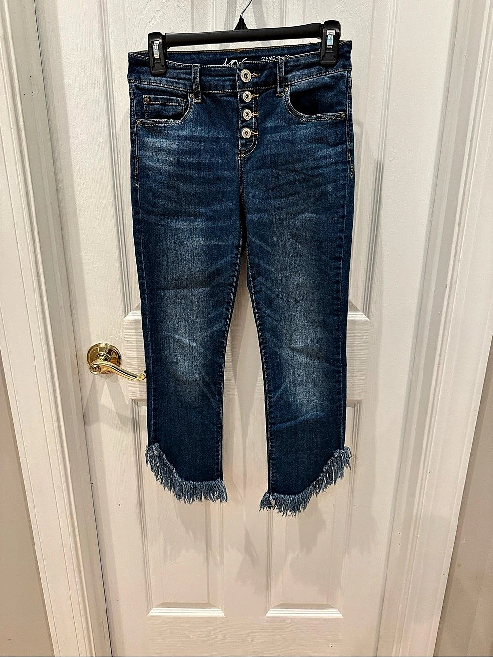 Inc Straight Leg Cropped Jeans in Blue - Size 4 Petite